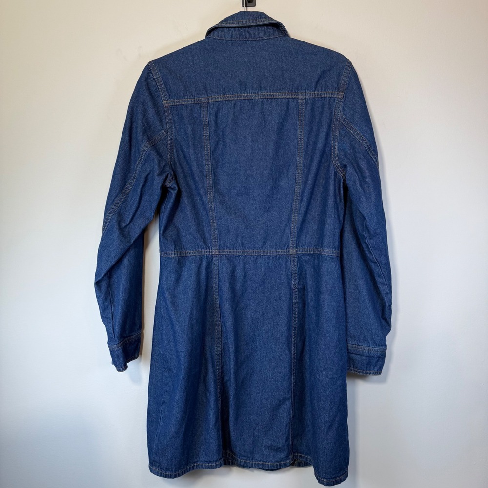 Frye Denim Shirt Dress Womens Medium Blue Excellent Button‎ Front Long Sleeve - Picture 2 of 9